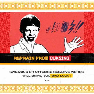men cursing during CNY