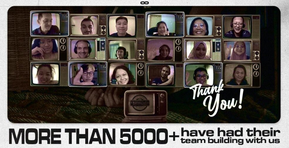 collage of players in zoom session - virtual team building