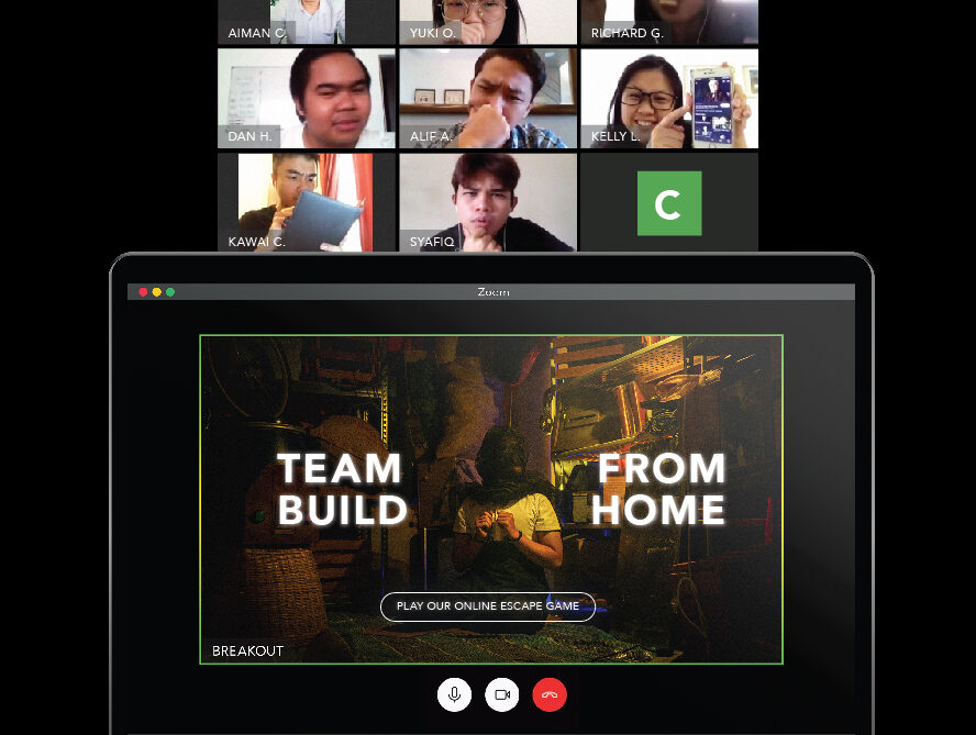 Online virtual team building mobile header