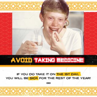 Avoid taking medicines on CNY