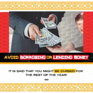 Borrow money is a major CNY taboos